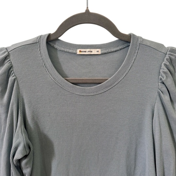 Marine Layer Lexi Rib Puff Sleeve Top in “Slate” Size XS - Picture 4 of 12